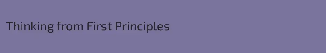 Thinking from First Principles